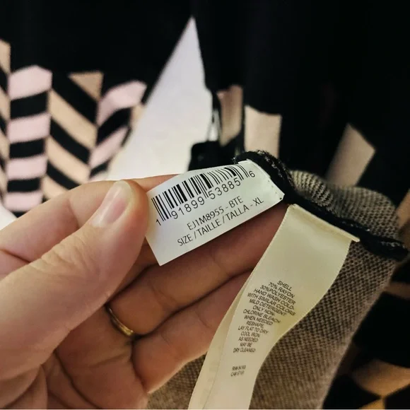 Eliza J Geometric Knit Sweater Geometric Print Dress XL Fit & Flare‎ Long Sleeve - Picture 10 of 10